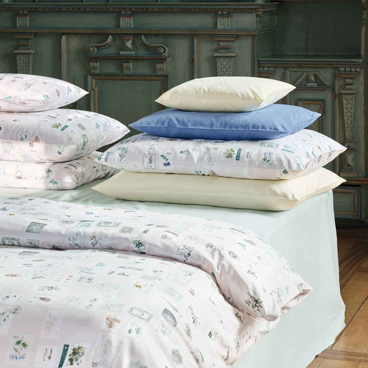 duvet oreiller Smaragd fischbacher lit