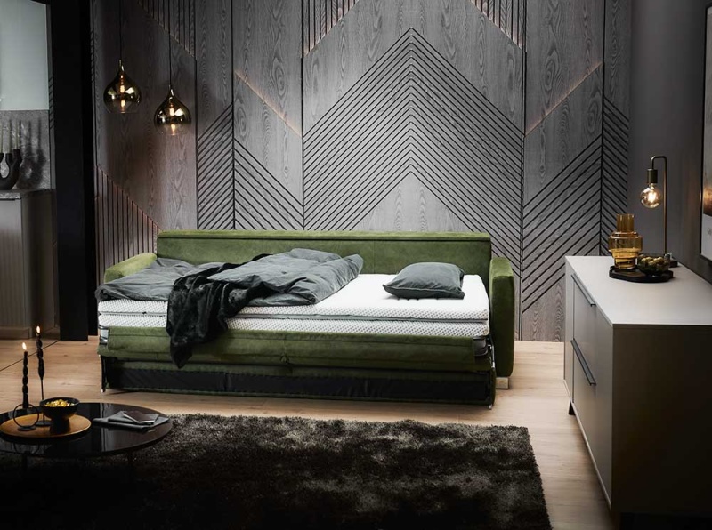 Canap&eacute;-lit MYLENA HU-QS23122 ouvert, Confort-Lit Yverdon, Lausanne, Givisiez