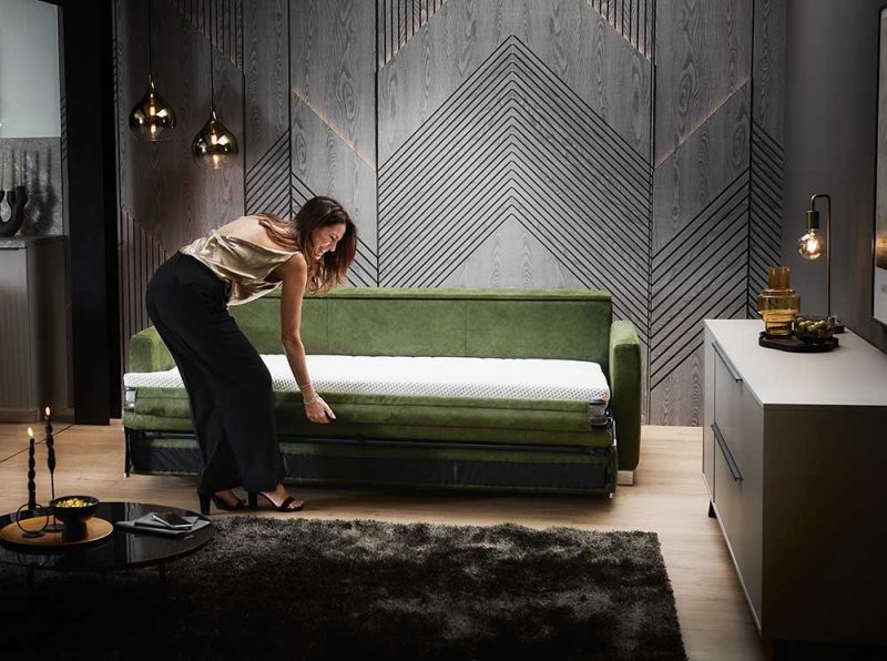 Canap&eacute;-lit MYLENA HU-QS23122 ouvert, Confort-Lit Yverdon, Lausanne, Givisiez